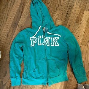 Victoria’s Secret pink turquoise zip up